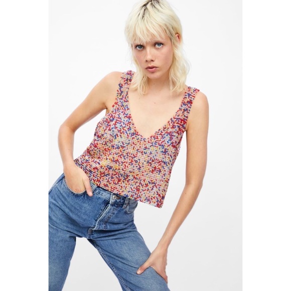 Zara | Tops | Zara Beaded Tank | Poshmark